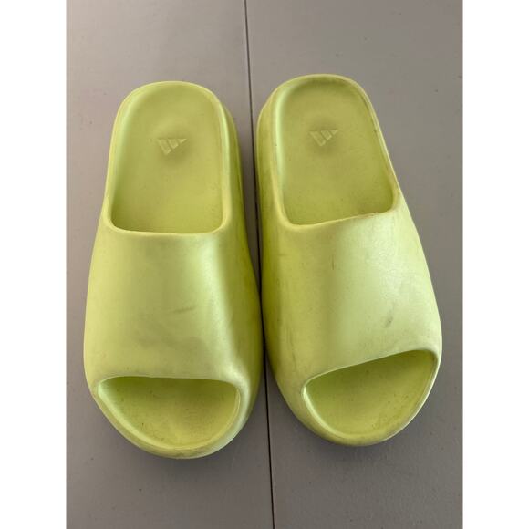 Adidas YEEZY Slide Glow Green Sneakers Size 5 Slip On Chunky Rubber Pool Neon main image 5